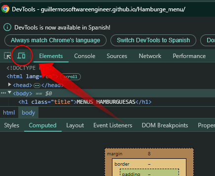 Imagen de cómo usar el inspector de elementos