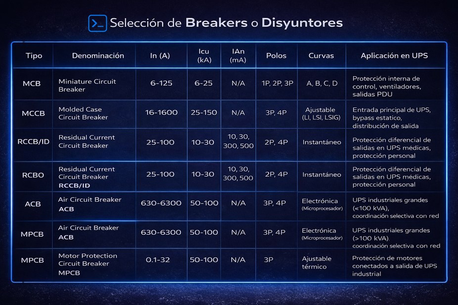 Tabla Comparativa de Breakers